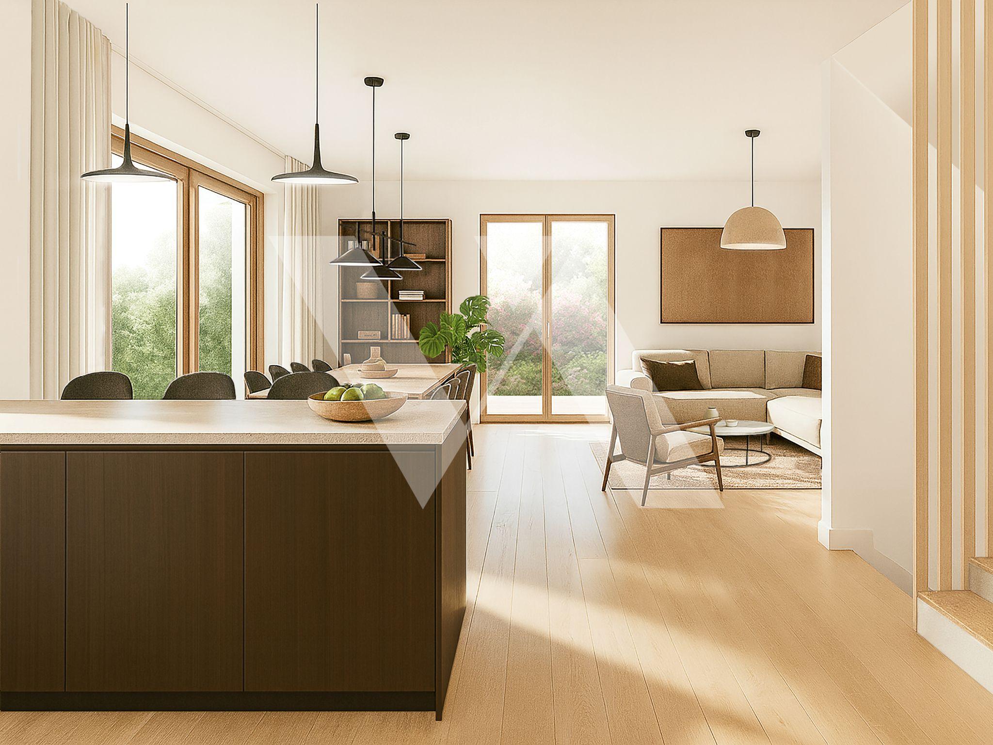 A vendre en construction - Magnifique villa contiguë avec grand jardin