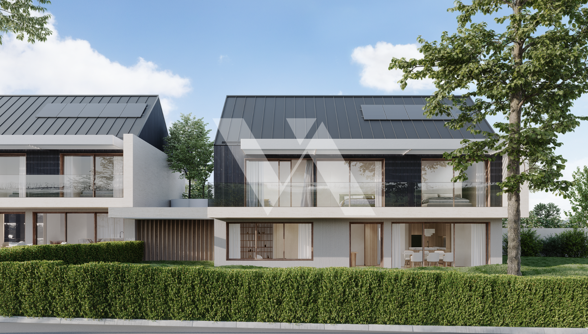 A vendre en construction - Villa mitoyenne d'exception avec jardin, terrasse et balcon